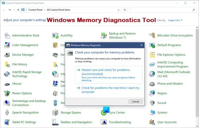 Narzędzie diagnostyczne pamięci systemu Windows