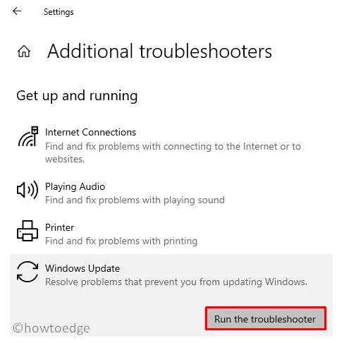 Narzędzie do rozwiązywania problemów z aktualizacją Windows