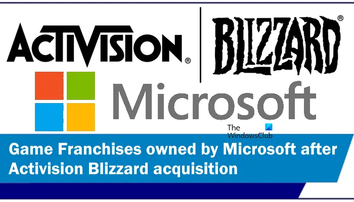 Franquias de jogos da Activision de propriedade da Microsoft