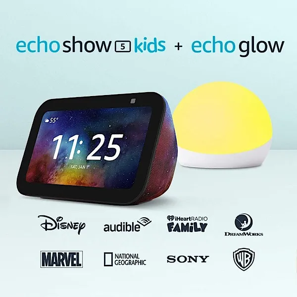 Amazon Echo Show 5 Pacchetto Echo Glow per bambini