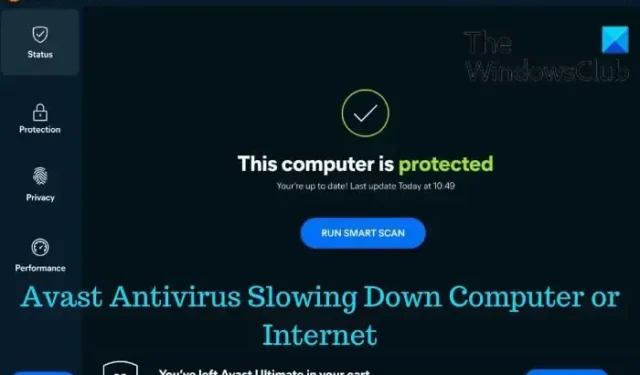 Avast Antivirus ralentit l’ordinateur ou Internet [Réparer]