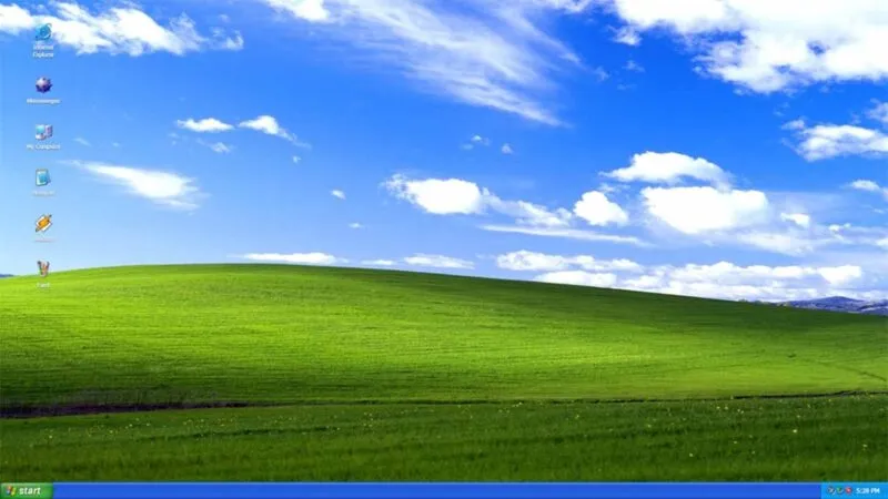 Desktop-Ansicht des WinXP-Emulators im Browser.