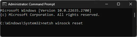 redefinição do WinSock cmd_netsh