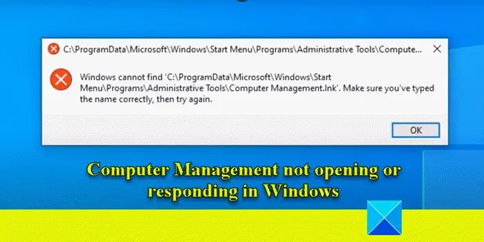 Computerbeheer wordt niet geopend in Windows