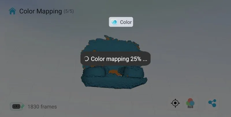 Datos de imagen 3D de mapeo de color Crscan