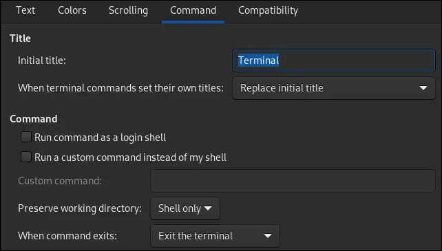 Benutzerdefinierter Terminal-Gnome-Befehl