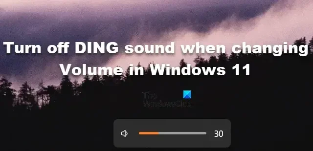 Désactivez le son DING lors du changement de volume dans Windows 11