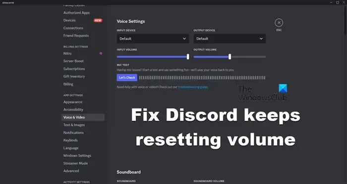 Discord continua redefinindo o volume