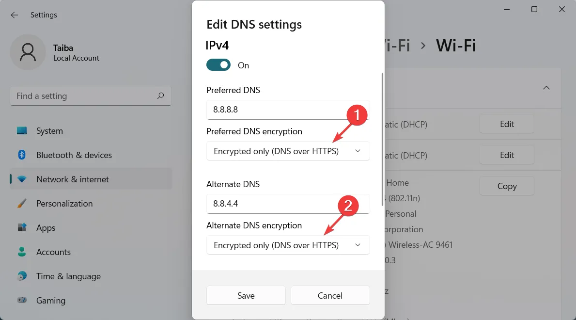 Alterar configurações de DNS no Windows 11