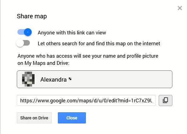 Teken straal Google Maps Pc Share Link