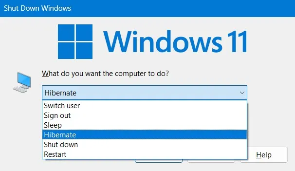 Windows 11 で休止状態モードを有効にする
