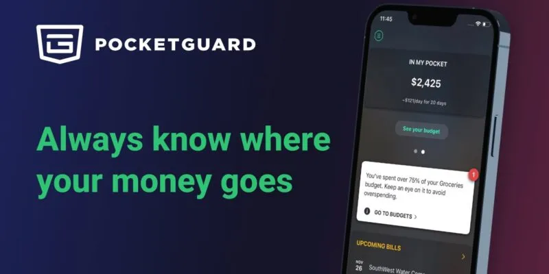 Umschlag-Budget-App Pocketguard Mobile App