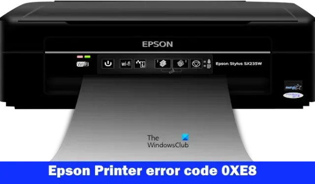 Código de erro da impressora Epson 0xE8 [Correção]