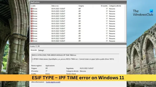ESIF TYPE – Erreur IPF TIME sous Windows 11 [Réparer]