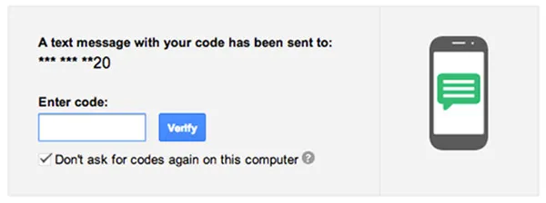 Gmail에 로그인하기 위한 보안 코드를 받습니다.
