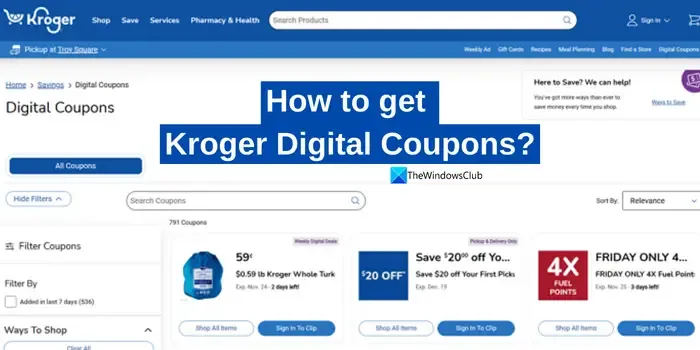 Como obter cupons digitais Kroger