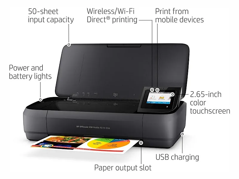 Specificaties HP Officejet 250 draagbare printer
