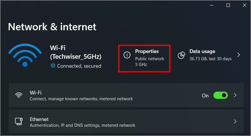5 GHz wifi verbonden met Windows-pc