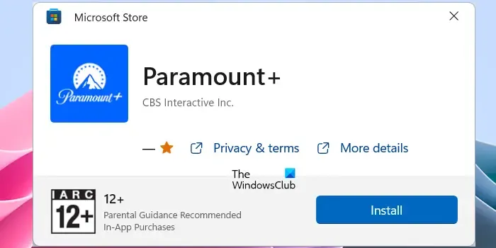 Installa Paramount Plus su Windows