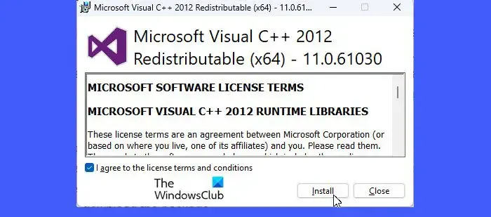 Instalación de los paquetes redistribuibles de Visual C++ que faltan