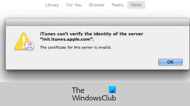 Correggi iTunes non può verificare l’identità dell’errore del server su Windows e Mac