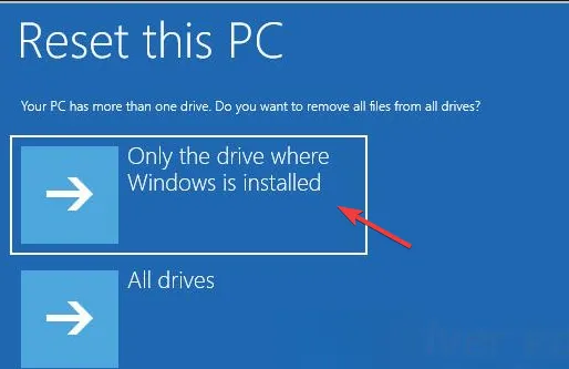 Windowsがインストールされているドライブのみ