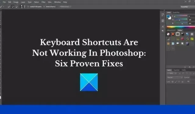 Os atalhos de teclado não funcionam no Photoshop [Fix]