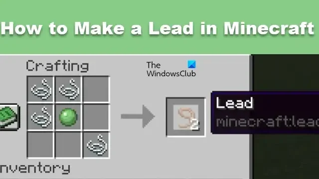 Hoe maak je een lead in Minecraft?