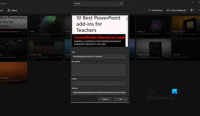 Imposta la pagina Web come sfondo del desktop in Windows 11