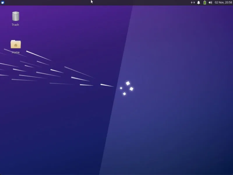 Ein Screenshot des Standard-XFCE-Desktops.