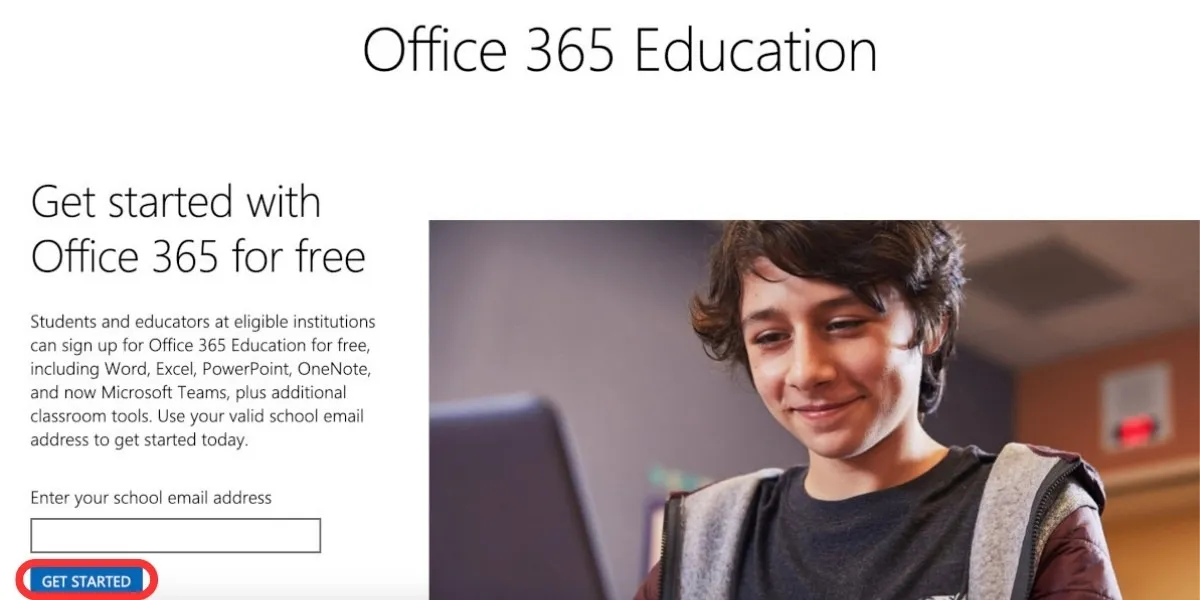 Descontos para estudantes da Microsoft Office365 Primeiros passos
