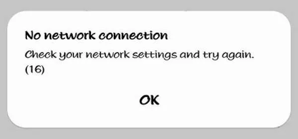 ネットワーク接続なし-ネットワーク設定を確認して再試行16