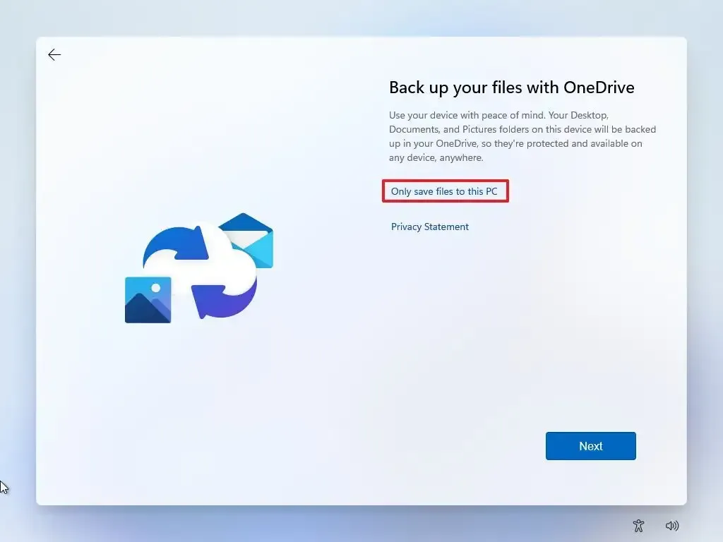 Configurazione del backup di OneDrive nella Configurazione guidata