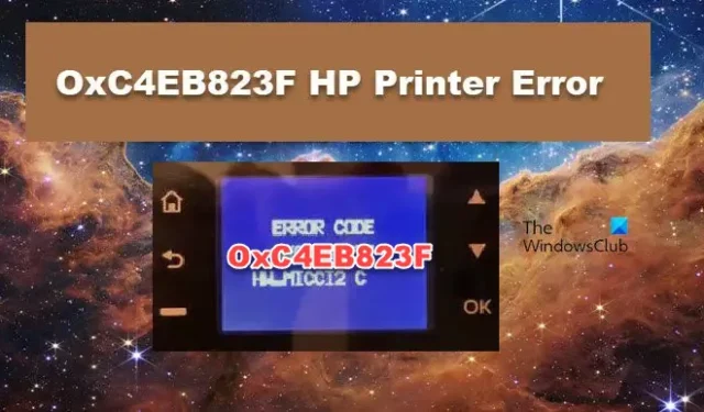 Corrigir código de erro da impressora HP OxC4EB823F