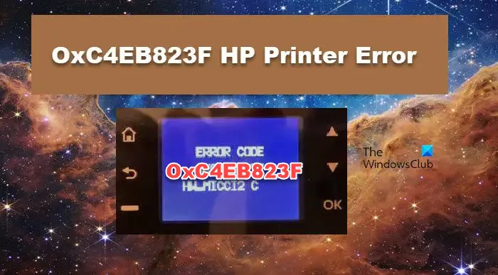 Erro da impressora HP OxC4EB823F