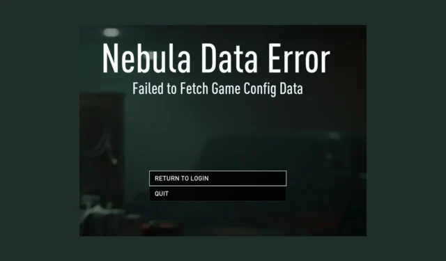 Como corrigir erro de dados da nebulosa no PayDay 3