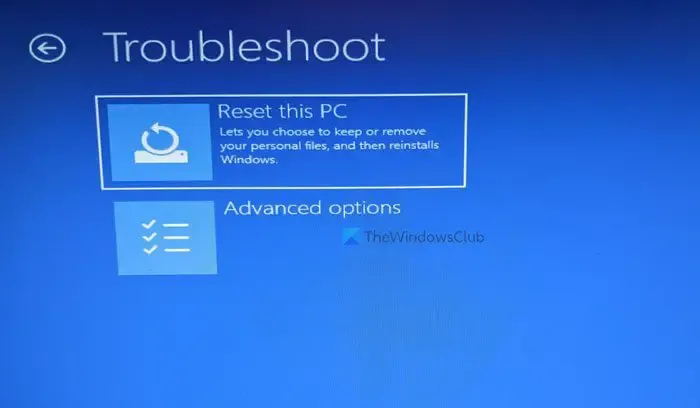 Restablezca Windows 11 usando las opciones de inicio avanzadas cuando la PC no arranca