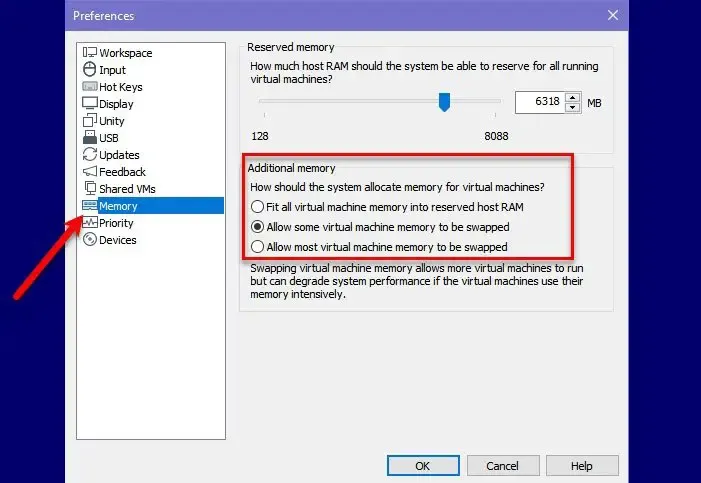 Correção Não há memória física suficiente disponível, erro VMware