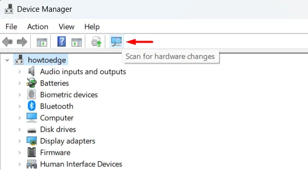 Suchen Sie nach Hardwareänderungen unter Windows 11