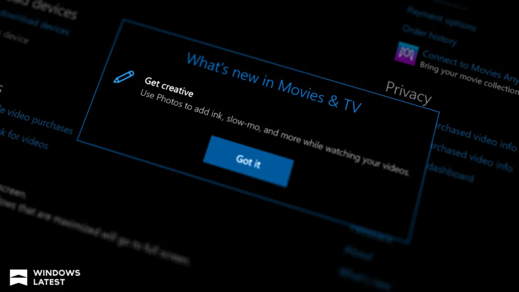 Aplicación de películas y TV en Windows 11