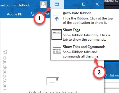 A barra de ferramentas do Outlook está faltando no Microsoft Outlook: correção