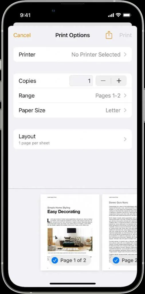 Qualcosa è cambiato nell'aggiornamento iOS 17 per iPhone AirPrint