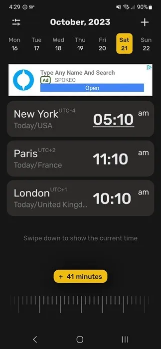 Steden toevoegen aan de World Clock Widget-app.