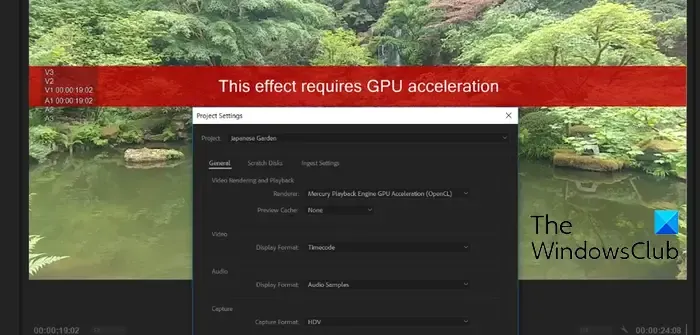 Este efeito requer aceleração de GPU no Premiere Pro ou After Effects
