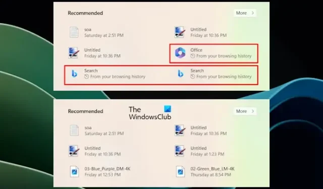 Cómo desactivar las recomendaciones de sitios web en Windows 11