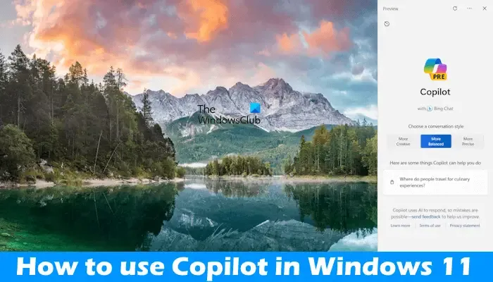 Use o Copilot no Windows 11