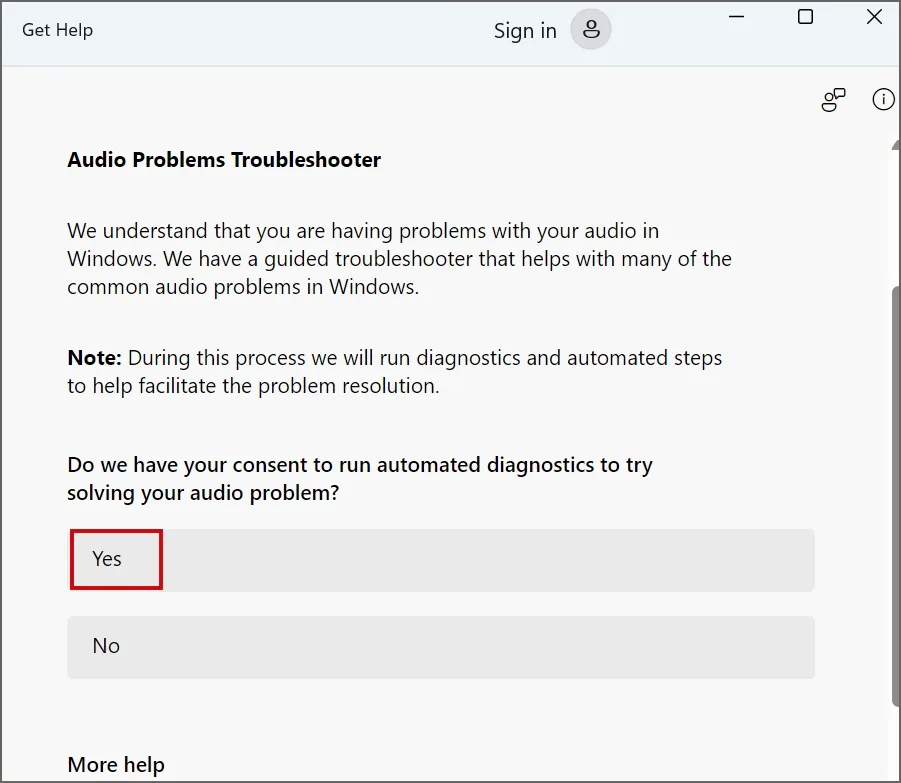 Use o solucionador de problemas de áudio