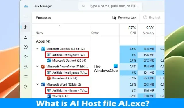 Windows 11의 AI 호스트 파일 AI.exe는 무엇입니까?
