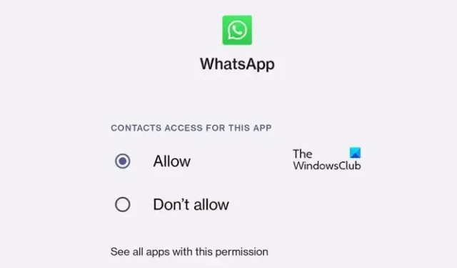 WhatsApp デスクトップまたは Web に連絡先名が表示されない