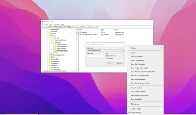 Como desativar o Copilot do Windows 10 na barra de tarefas